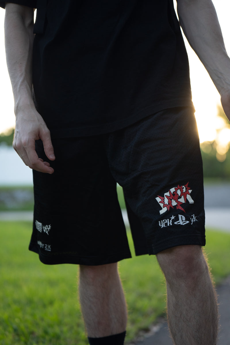 Y2K) MESH SHORTS – proj3ct Y2K